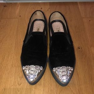 Miu Miu Crystal velvet sneakers sz36